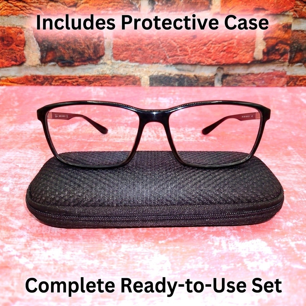 Ray-Ban RB 7018 Liteforce Eyeglass Frames Unisex 57mm Black Italy with Case